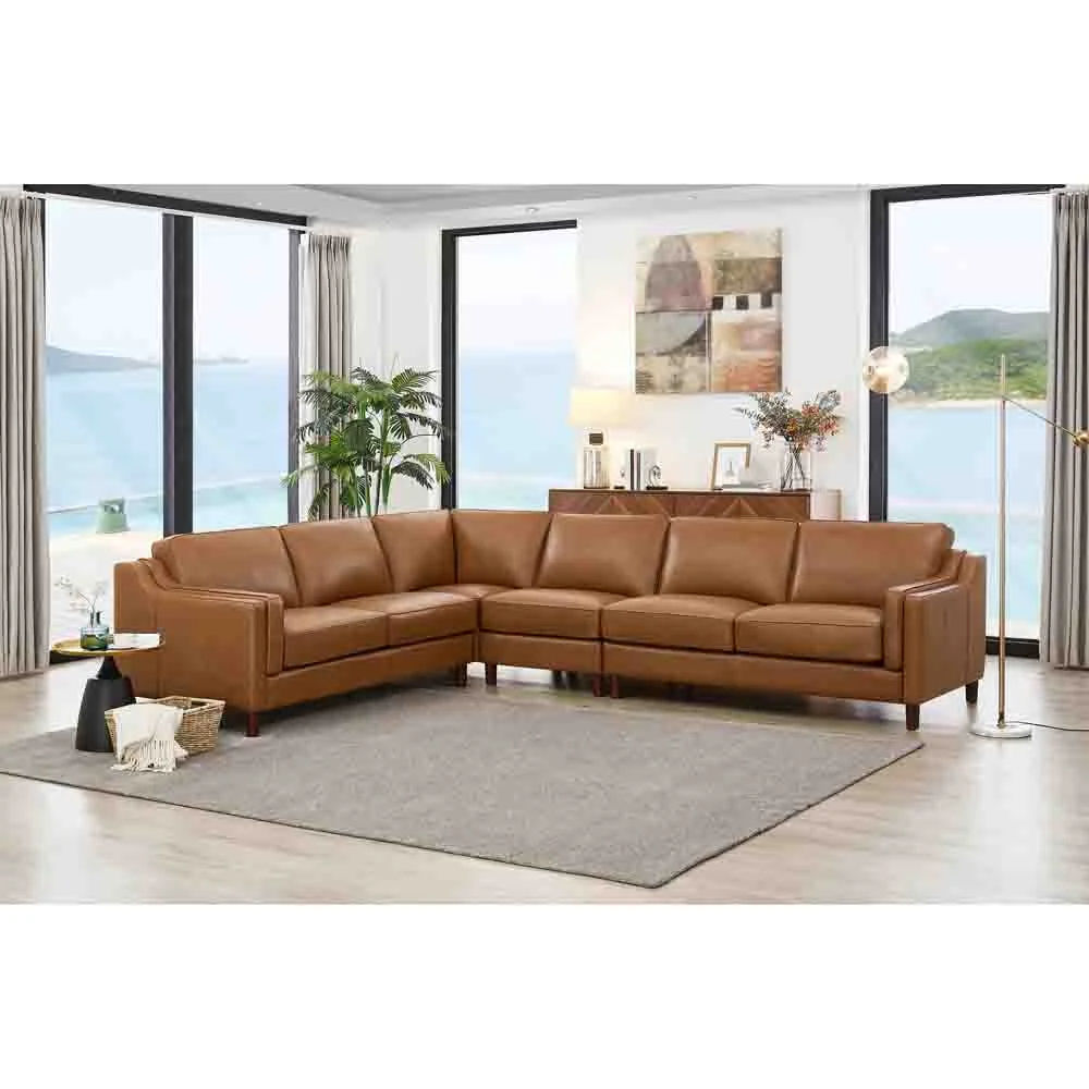 Bella Leather L-Shaped Sectional Right Hand Facing thumbnail 3